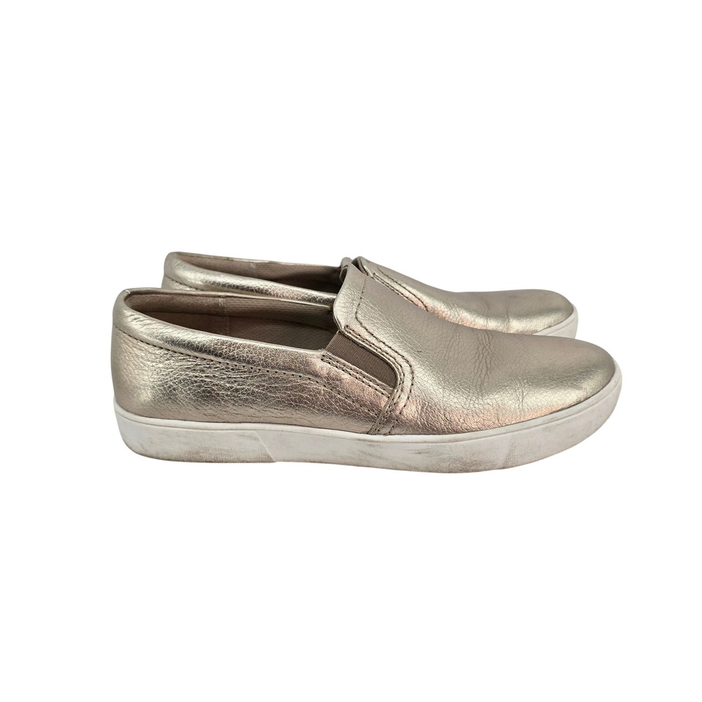 Naturalizer Marianne Gold Metallic Leather Slip On Sneakers Womens 8M